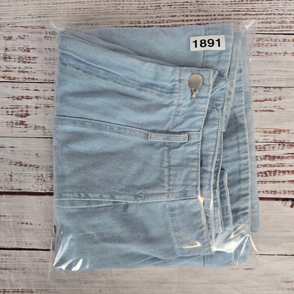 Zara Jean Maxi Skirt XL Light Blue Denim Pockets Zip Closure Minimalist Casual - Picture 14 of 14